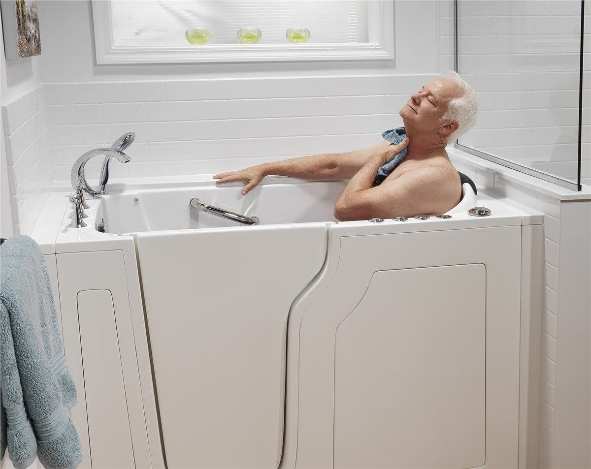 Man Relaxing in Therapeutic Walk-In Tub